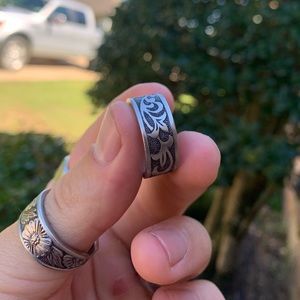 Vintage handmade stainless steal Monterey spoon ring